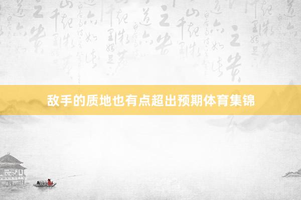 敌手的质地也有点超出预期体育集锦