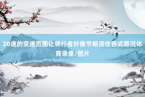 20速的变速范围让骑行者好像节略顶住各式路况体育录像/图片