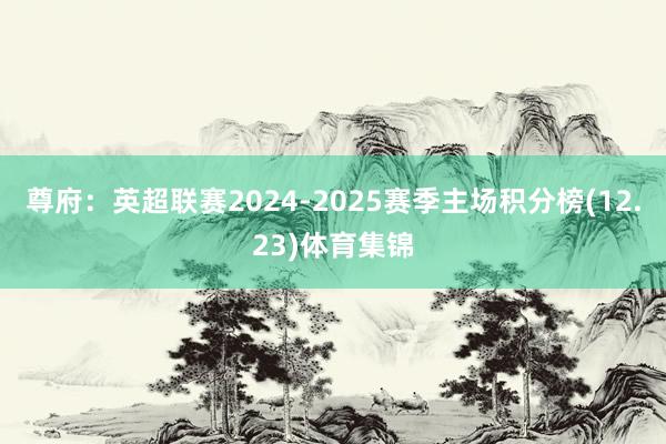 尊府:英超联赛2024-2025赛季主场积分榜(12.23)体育集锦