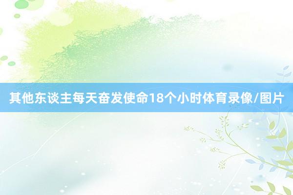 其他东谈主每天奋发使命18个小时体育录像/图片