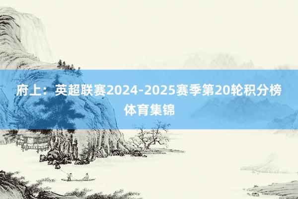 府上：英超联赛2024-2025赛季第20轮积分榜体育集锦