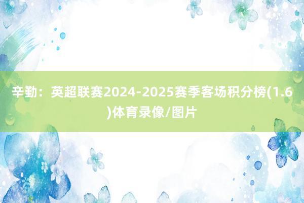 辛勤：英超联赛2024-2025赛季客场积分榜(1.6)体育录像/图片