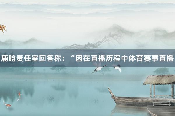 鹿晗责任室回答称：“因在直播历程中体育赛事直播