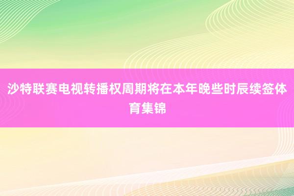 沙特联赛电视转播权周期将在本年晚些时辰续签体育集锦