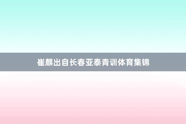 崔麒出自长春亚泰青训体育集锦