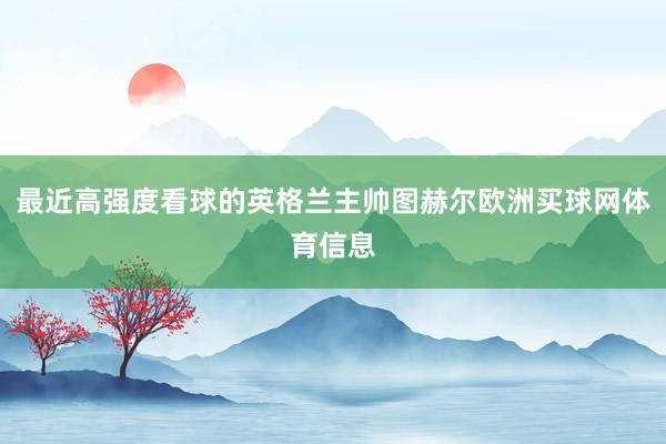 最近高强度看球的英格兰主帅图赫尔欧洲买球网体育信息