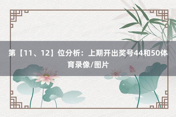 第【11、12】位分析：上期开出奖号44和50体育录像/图片