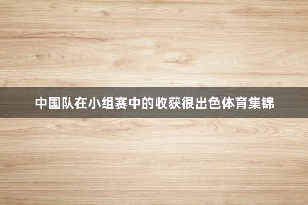 中国队在小组赛中的收获很出色体育集锦