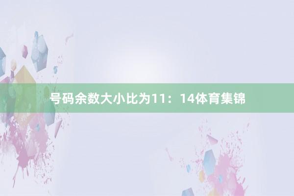 号码余数大小比为11：14体育集锦