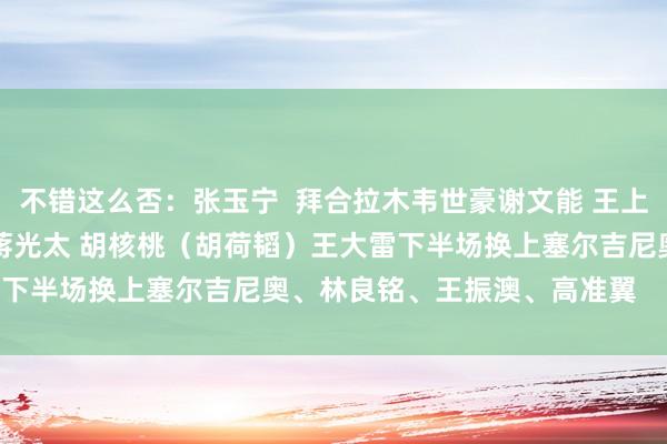 不错这么否：张玉宁  拜合拉木韦世豪谢文能 王上源 李源一李磊  蒋圣龙 蒋光太 胡核桃（胡荷韬）王大雷下半场换上塞尔吉尼奥、林良铭、王振澳、高准翼    体育集锦