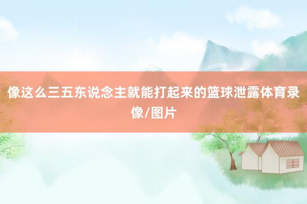 像这么三五东说念主就能打起来的篮球泄露体育录像/图片