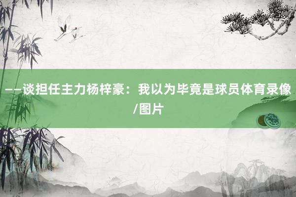 ——谈担任主力杨梓豪：我以为毕竟是球员体育录像/图片
