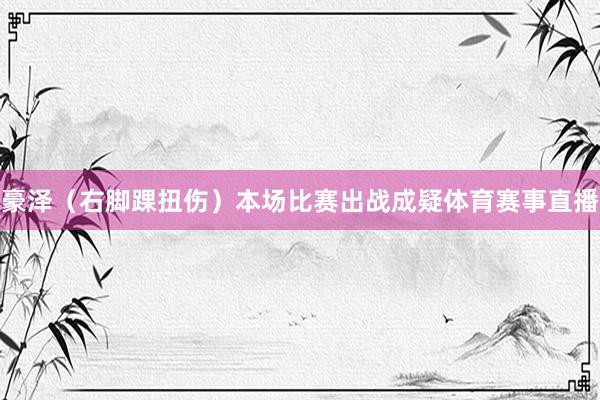 豪泽（右脚踝扭伤）本场比赛出战成疑体育赛事直播