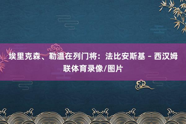 埃里克森、勒温在列门将：法比安斯基 – 西汉姆联体育录像/图片