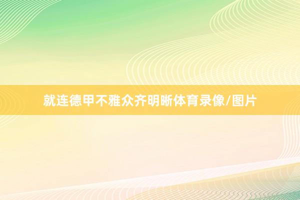 就连德甲不雅众齐明晰体育录像/图片