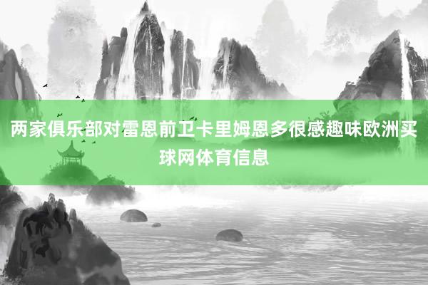 两家俱乐部对雷恩前卫卡里姆恩多很感趣味欧洲买球网体育信息