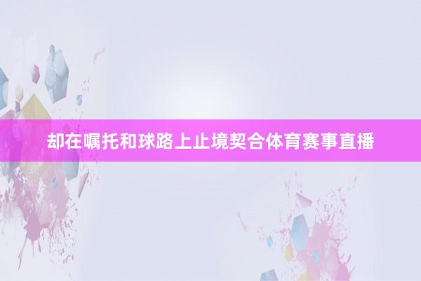 却在嘱托和球路上止境契合体育赛事直播