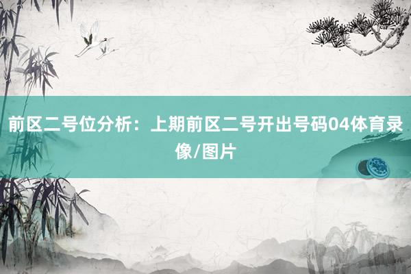 前区二号位分析：上期前区二号开出号码04体育录像/图片