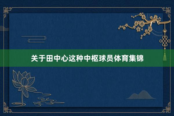 关于田中心这种中枢球员体育集锦