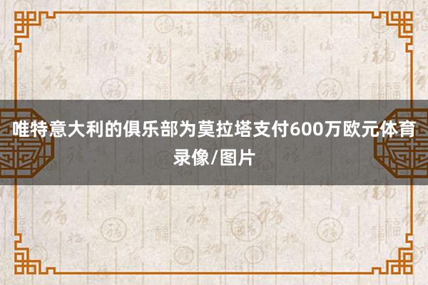唯特意大利的俱乐部为莫拉塔支付600万欧元体育录像/图片