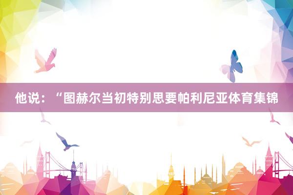 他说：“图赫尔当初特别思要帕利尼亚体育集锦