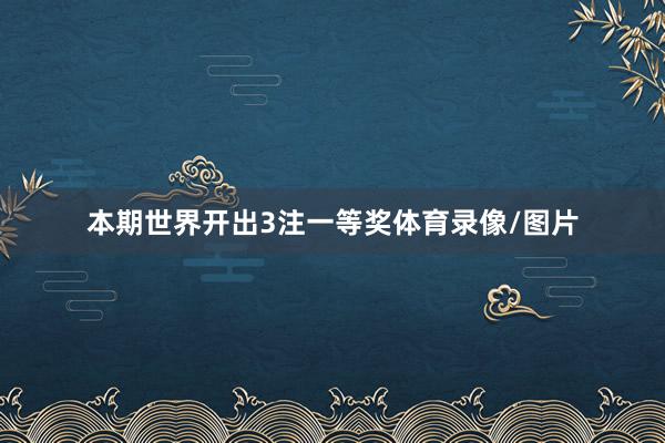 本期世界开出3注一等奖体育录像/图片