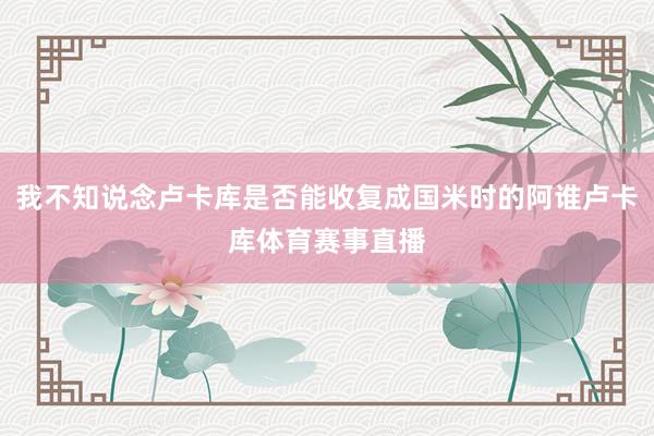 我不知说念卢卡库是否能收复成国米时的阿谁卢卡库体育赛事直播