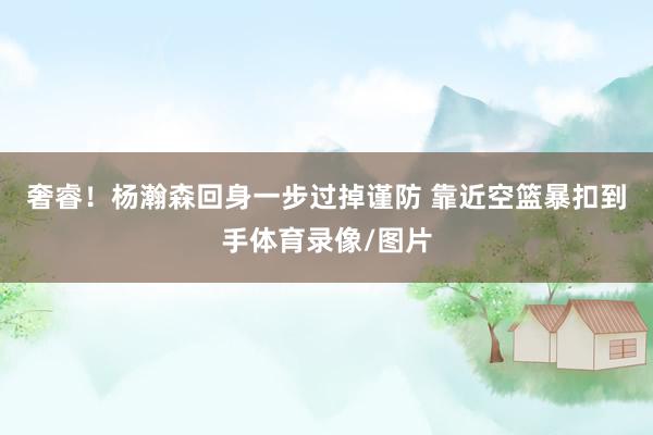 奢睿！杨瀚森回身一步过掉谨防 靠近空篮暴扣到手体育录像/图片