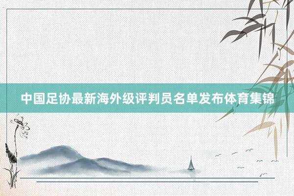 中国足协最新海外级评判员名单发布体育集锦