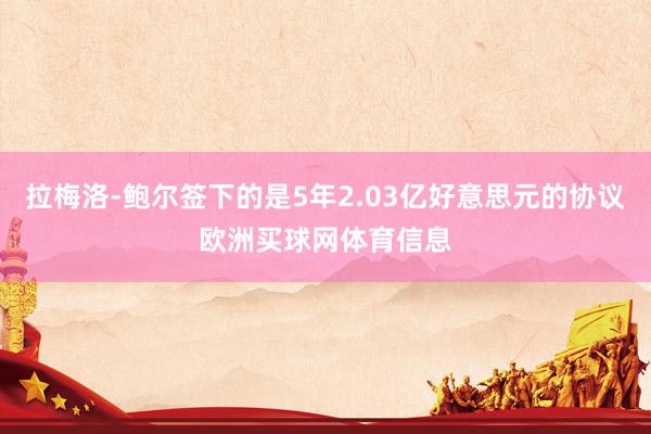 拉梅洛-鲍尔签下的是5年2.03亿好意思元的协议欧洲买球网体育信息